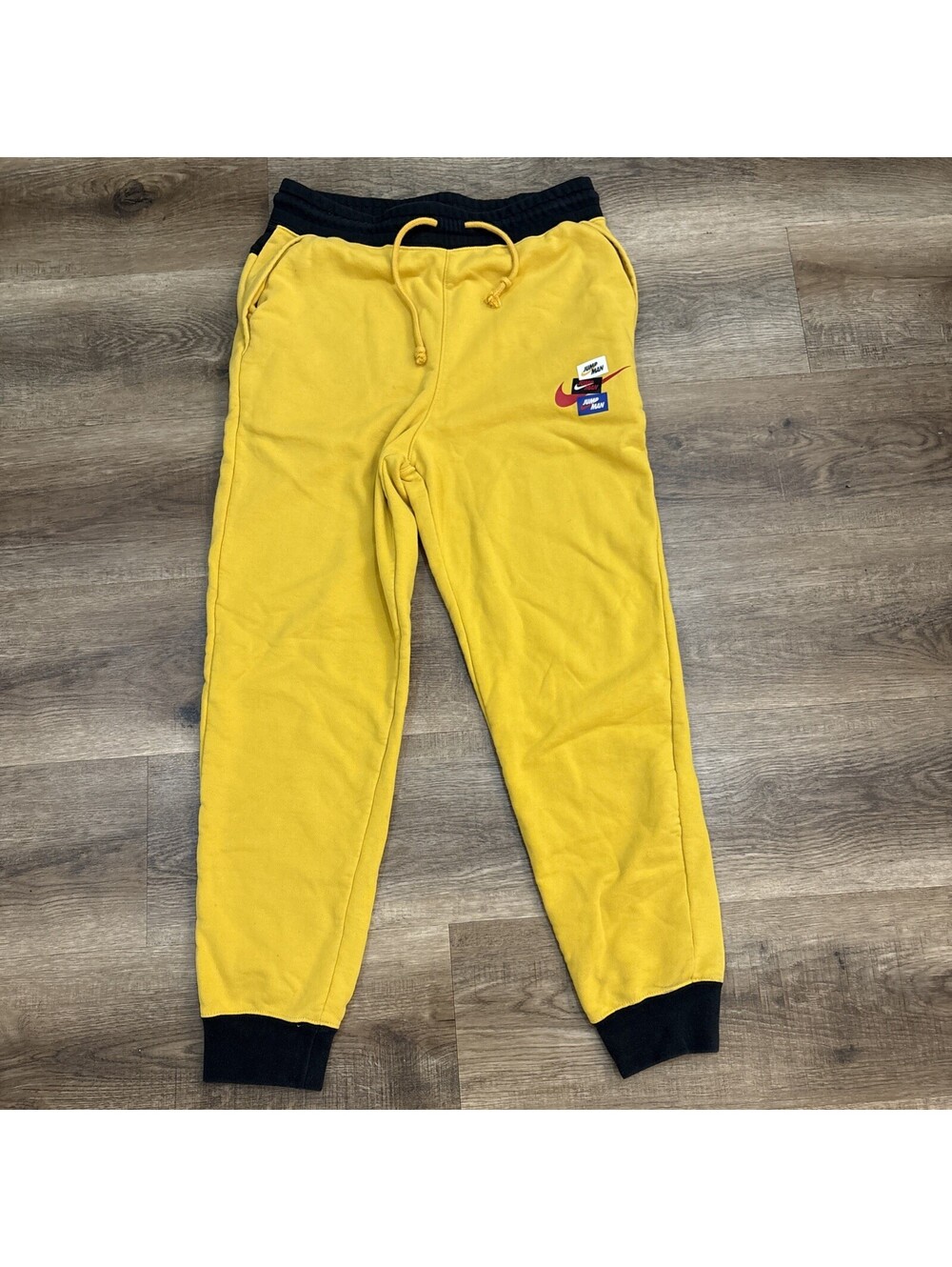 Nike Jordan Jumpman Fleece Joggers Mens small Light Curry Yellow